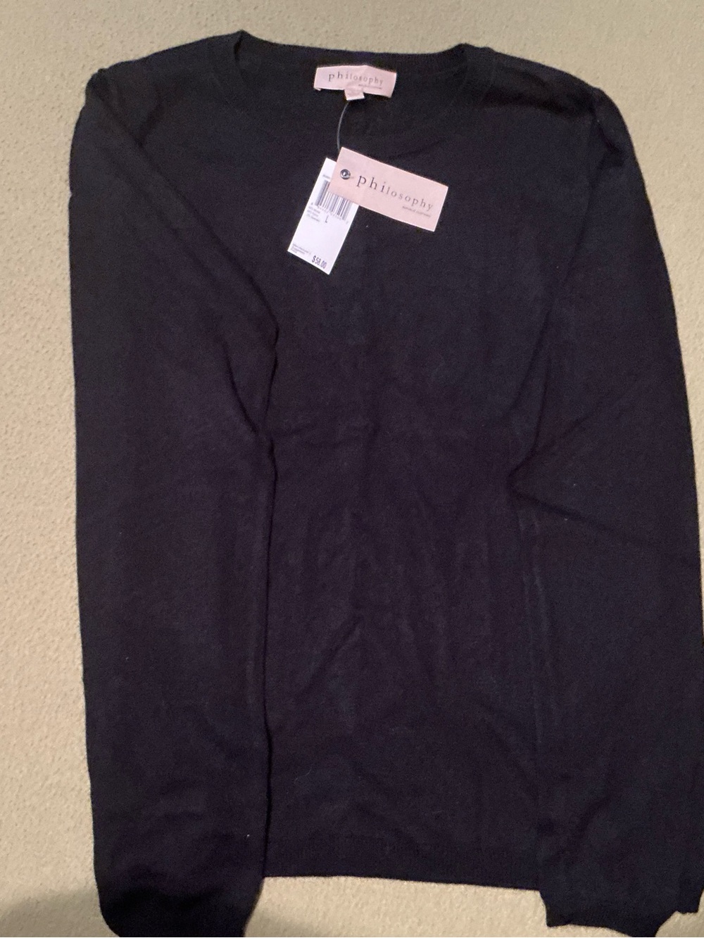Philosophy Black Lightweight Crewneck Sweater